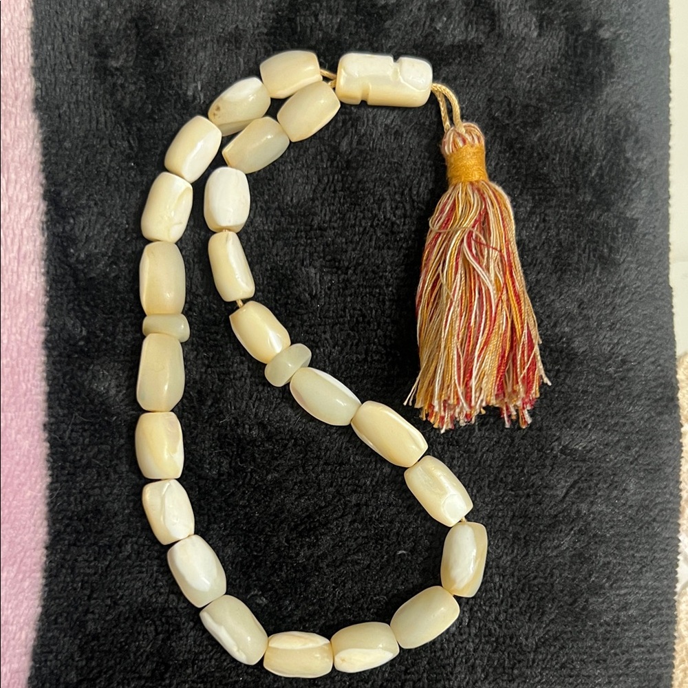 White Baltic White  amber prayer beads